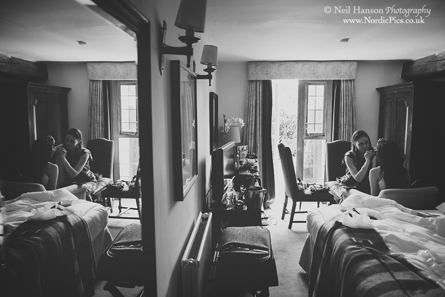 Bride & Bridesmaids morning preparations at The Old Swan & Minster Mill Hotel