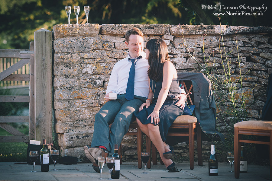 Wedding guests relaxing at Caswell House