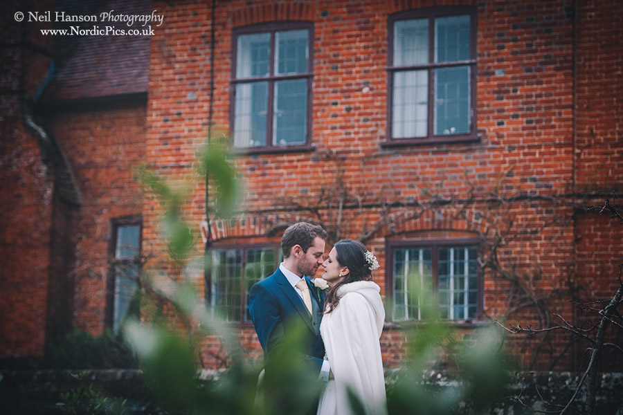 Bride & Groom in the grounds of Ufton Court on their Wedding Day