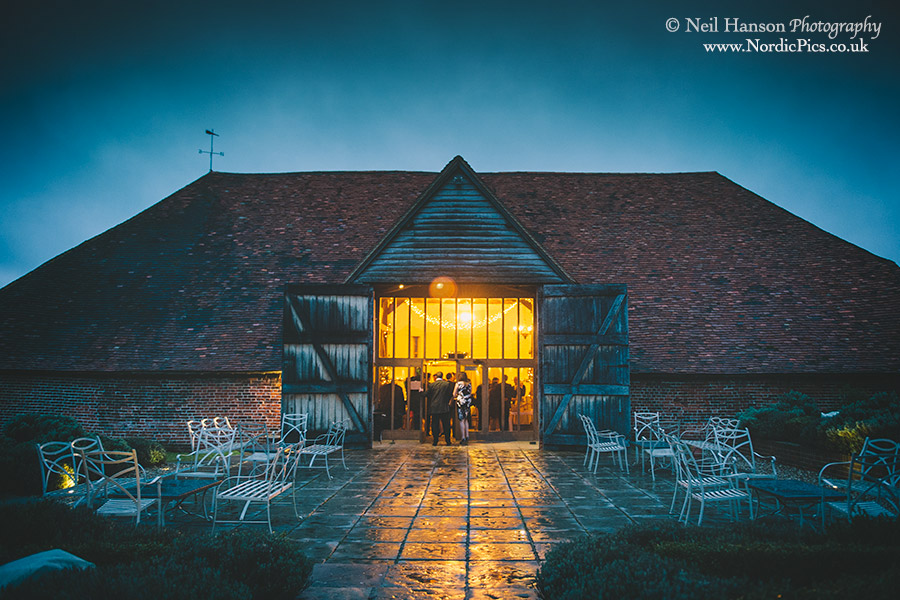 Guests entering the wedding breakfast at Ufton Court
