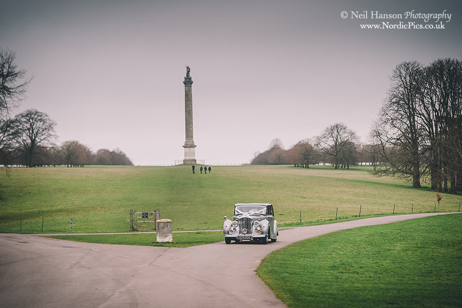 Bride & Groom & The Column of Victory at Blenheim Palace