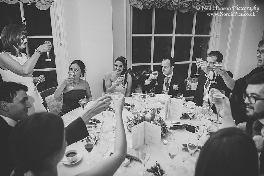 Bride & groom toasts during the Wedding Speeches