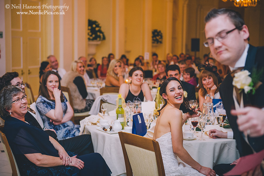 Guets laughter at a Blenheim Palace Wedding