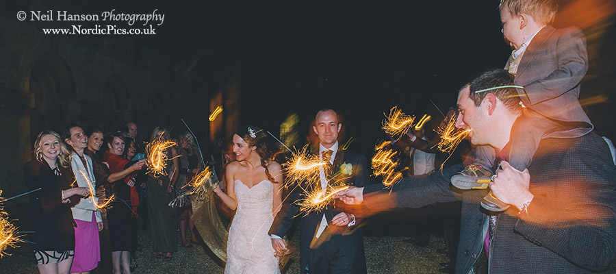 Bride and Groom with sparklers