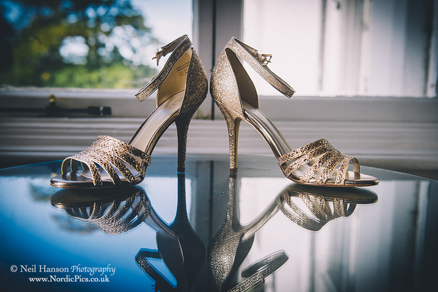 Brides Weding shoes at Milton Hill House