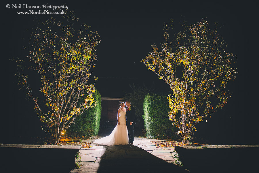 Creative evening photography at a Milton Hill House Wedding by Neil Hanson