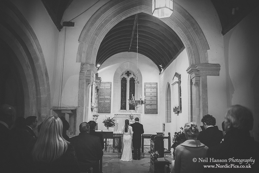 Wedding ceremony at Little Barrington Church Oxfordshire
