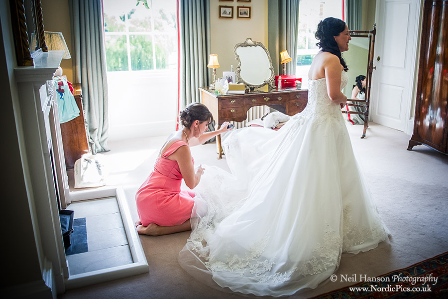 Bride getting ready at Ardington House before the Wedding