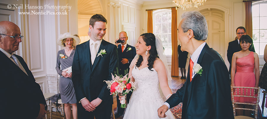 Grooms sees his bride for the first time at an Ardington House Wedding