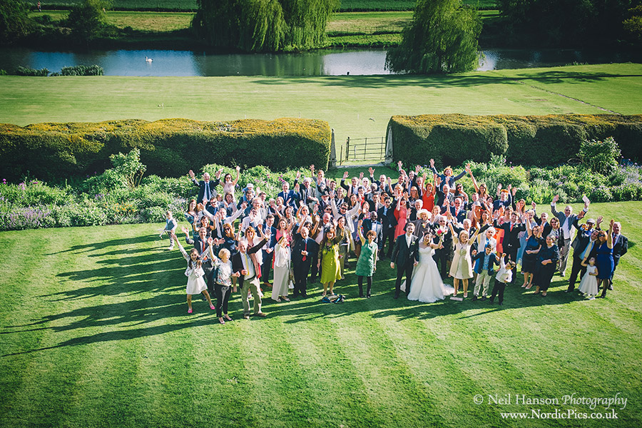 Large wedding group shot at Ardington House 
