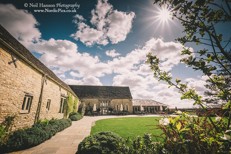 The grounds of Caswell House Wedding venue in the Cotswolds