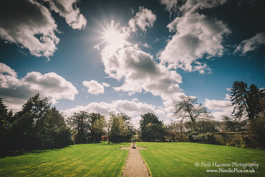 Extensive lawns of Caswell House Wedding Venue