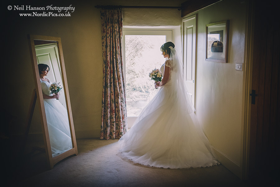 Bride portraits before her Wedding at Caswell House in the Cotswolds