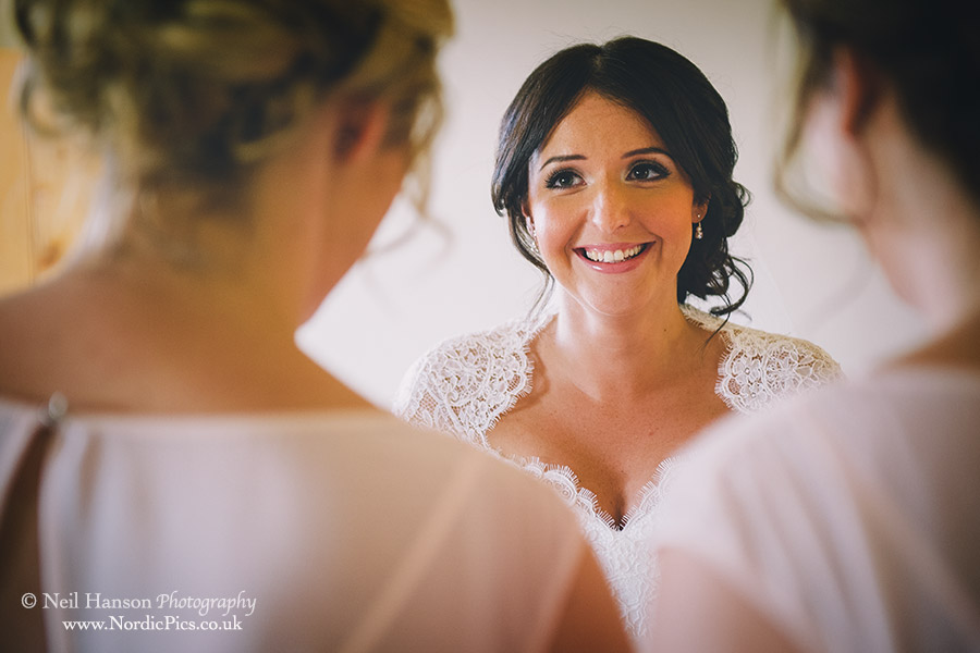 Smiles from the Bride on her Wedding day at Caswell House