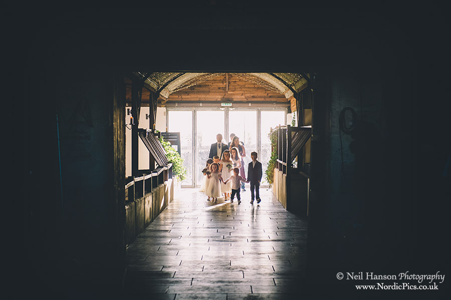 Bridal Party arrive for a Wedding at Cripps Stone Barn