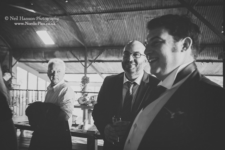 Wedding guests at the Stone Barn