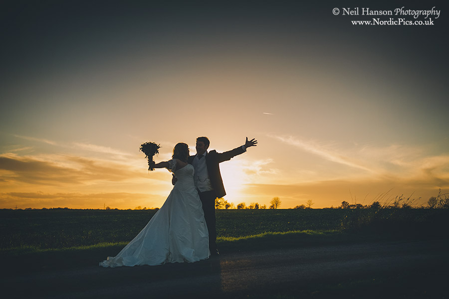 Bride and Groom rocking the sunset