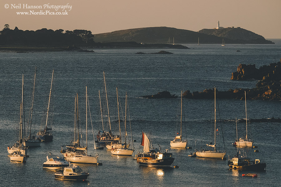 Evening sunlight on the boats Isles of Scilly