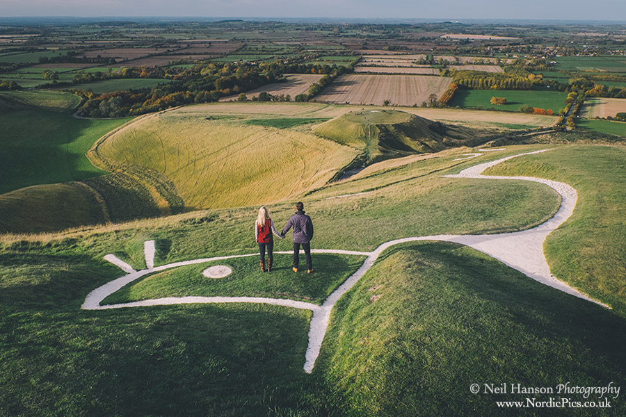 Engagement Portraits on the White Horse Hill in Oxfordshire