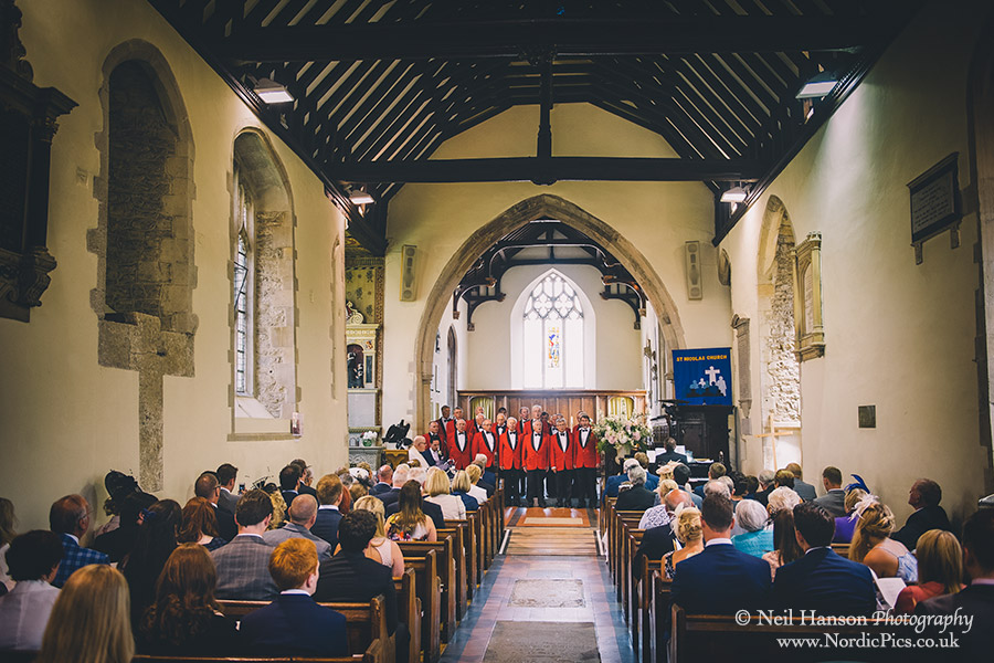 Wedding ceremony with Welsh male voice choir