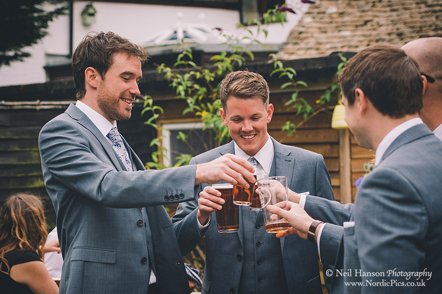 Groomsmen toasting the Groom before the Wedding