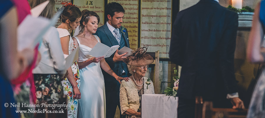 Hymns being sung during the wedding ceremony
