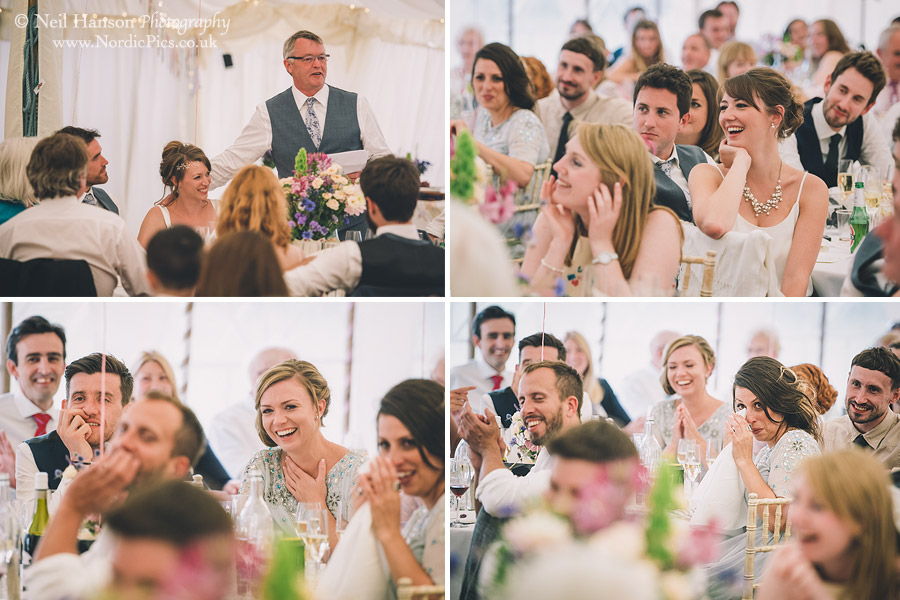 Wedding guests reactions to the speeches