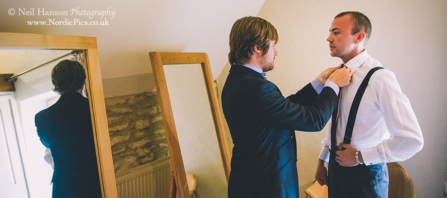 Preparation before a same sex wedding at Caswell House