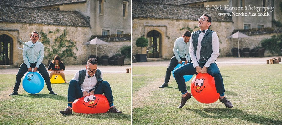 Adult space hooper fun at a caswell house wedding