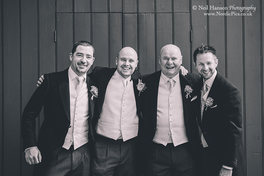 Groom and his Best Men at Cogges farm Wedding in Witney
