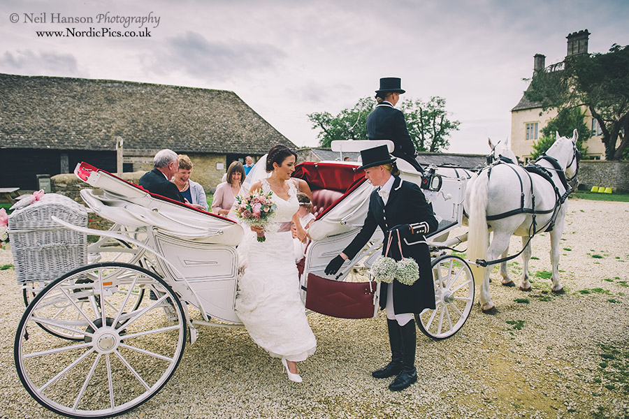 Horse and Carriage at Cogges Farm Wedding