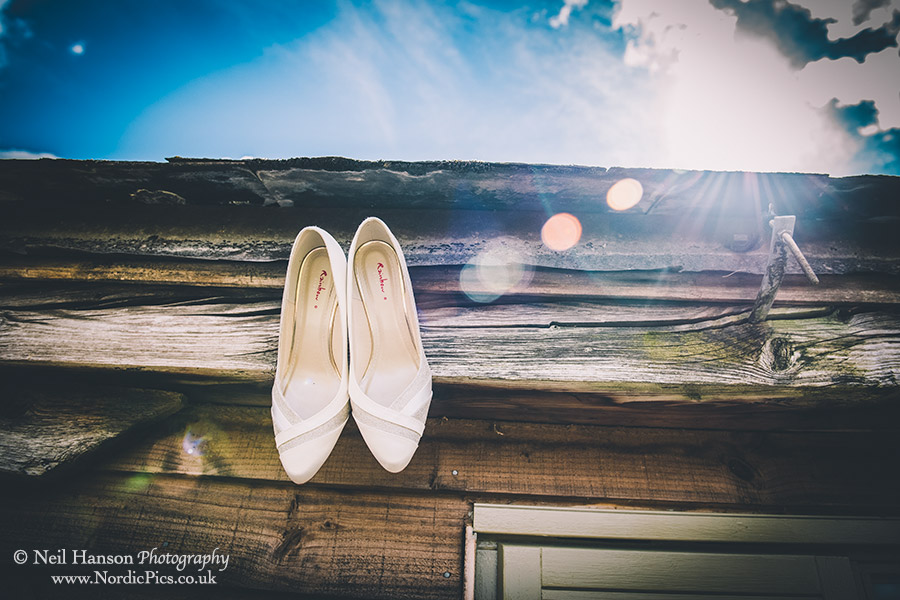 Brides Wedding shoes at Caswell House