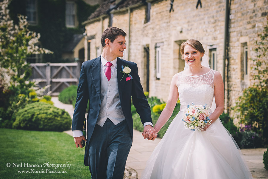 Happy Bride and Groom on their Wedding day at Caswell House