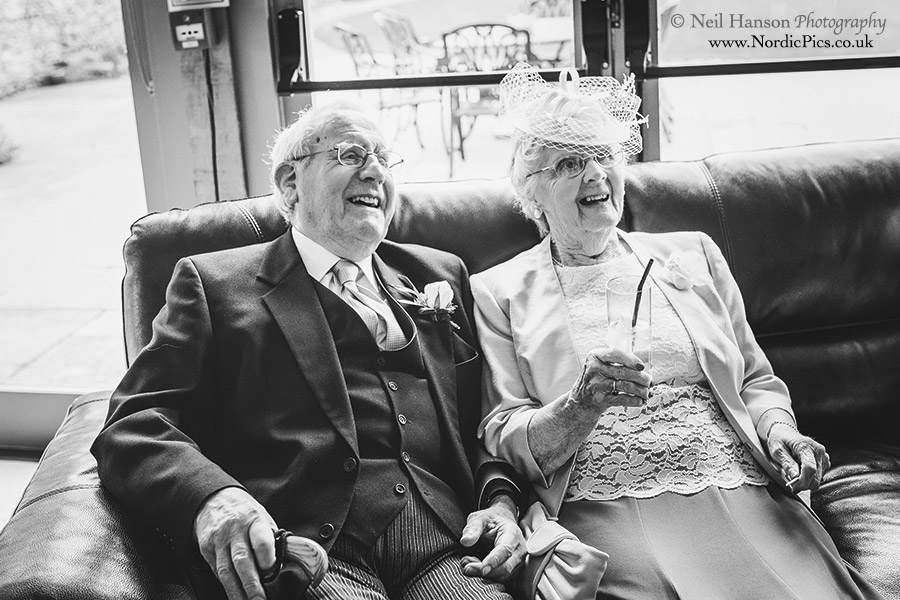 Grandma & Grandad enjoying the drinks reception at a Caswell House Wedding