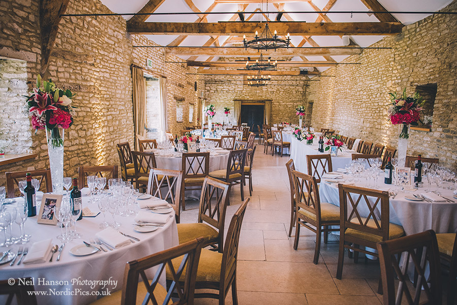 Wedding breakfast room at Caswell House