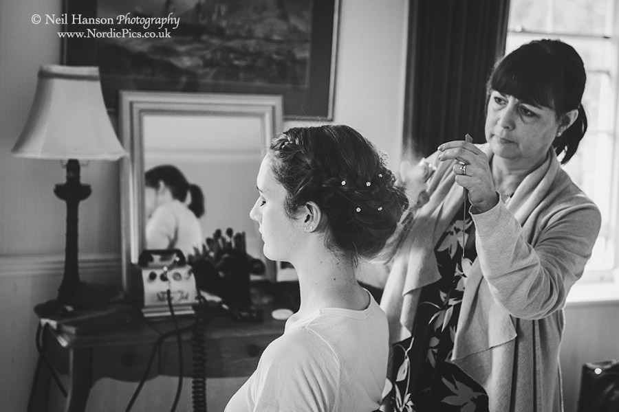Finishing touches to the Brides Wedding Day Hair