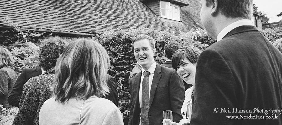 Laughter during the drinks reception