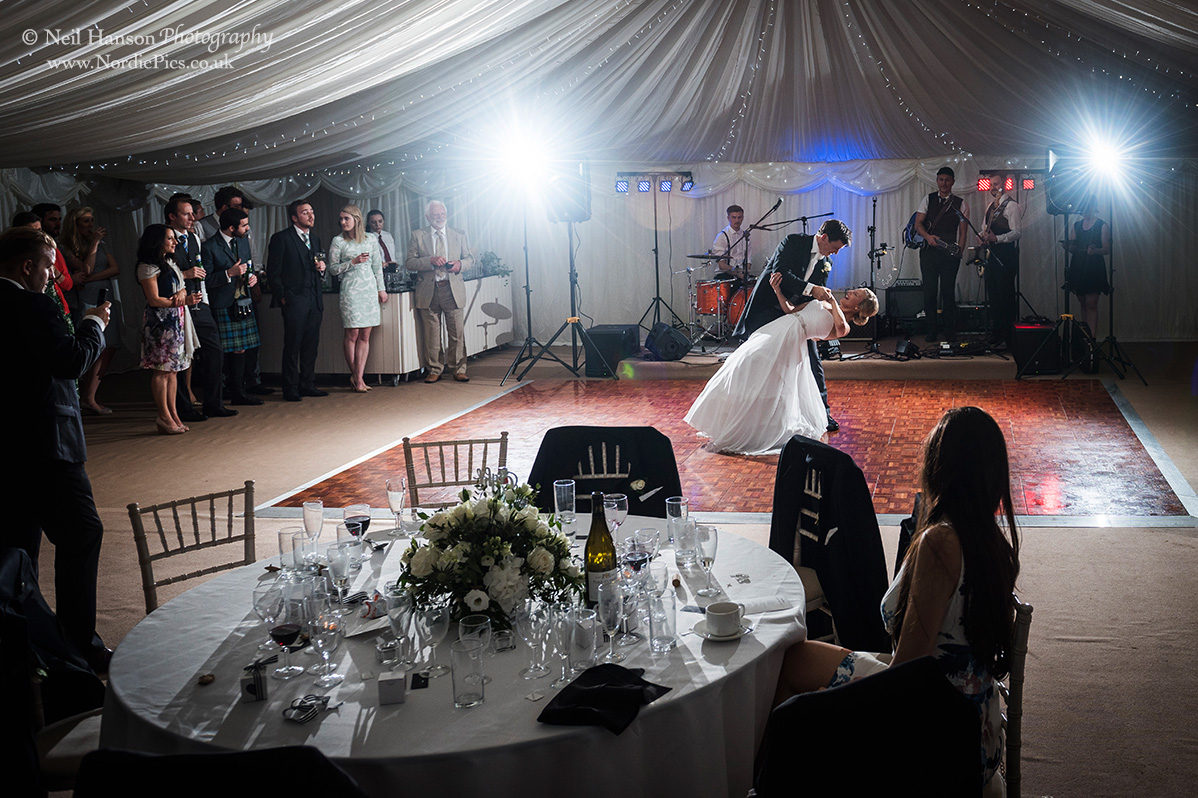Bride and Groom on the dance floor at Kingston Bagpuize House Wedding