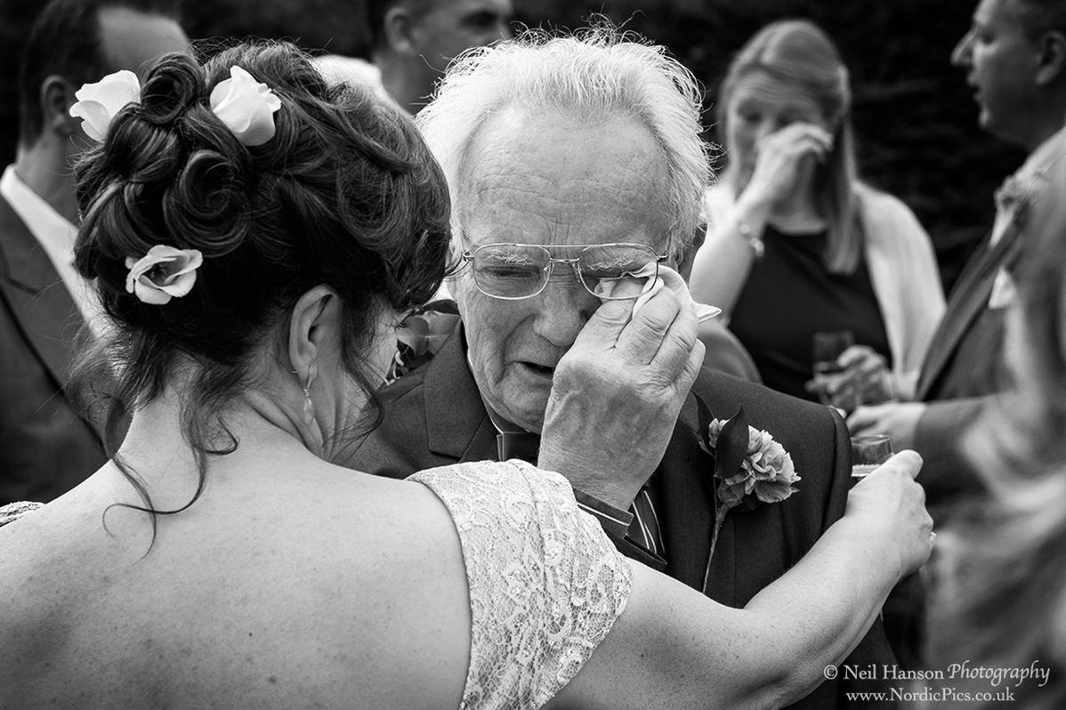 Grandfathers tears when he sees the bride