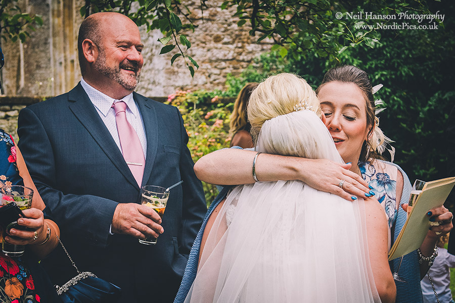Hugs for the bride
