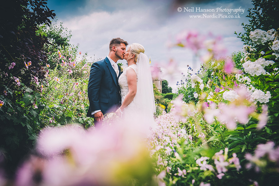 Bride and Groom enjoying a quiet moment at their Rousham House Wedding