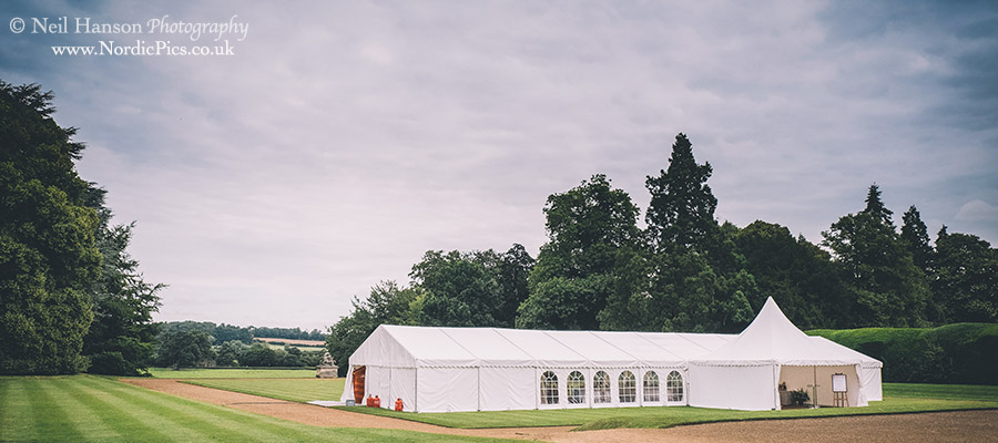 Wedding marque in the grounds of Rousham House