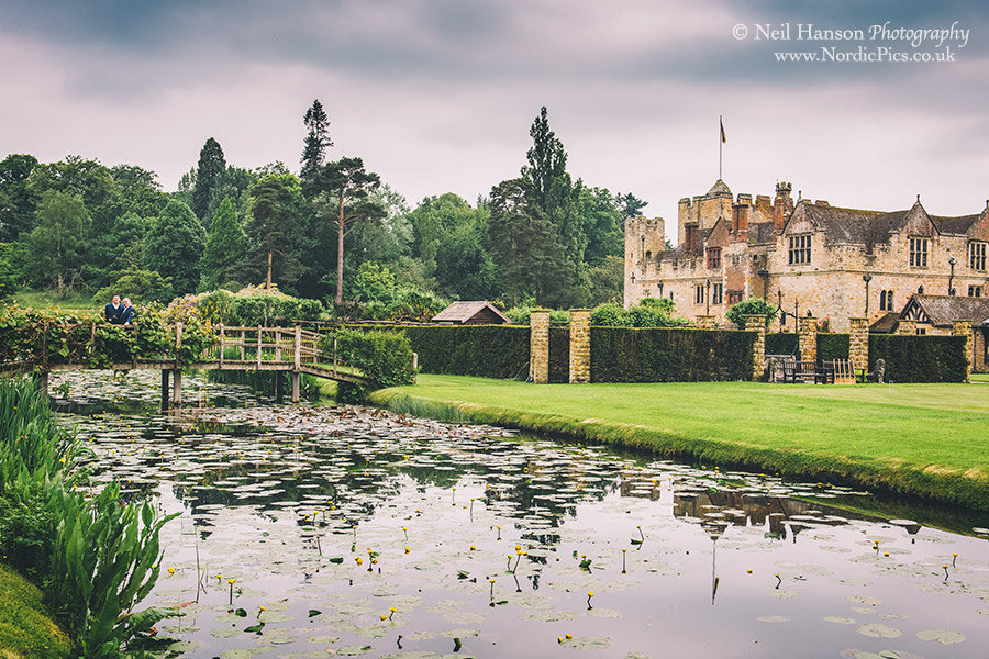 Magnificent view of Hever Castle on a same sex Wedding day