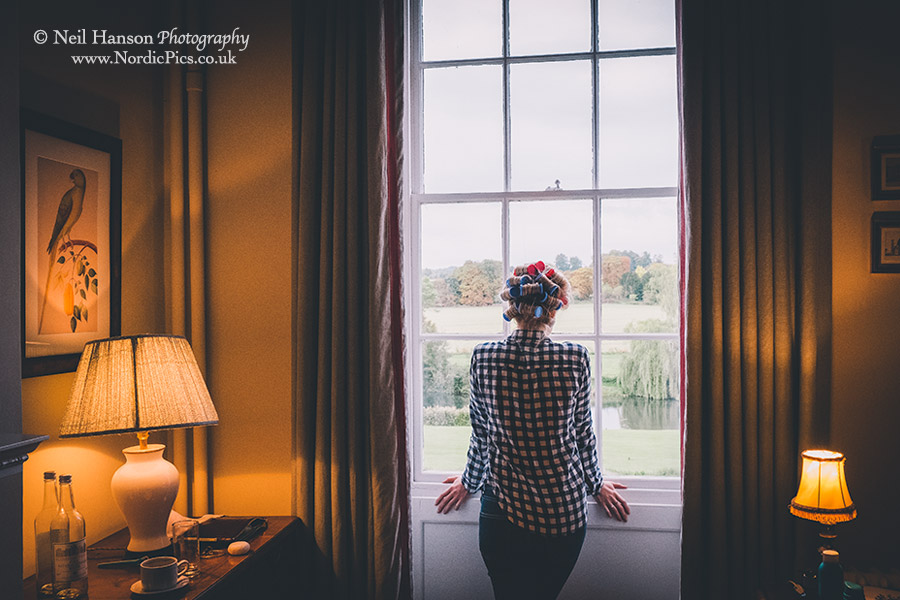 Bride looking out through an Arlington House Window