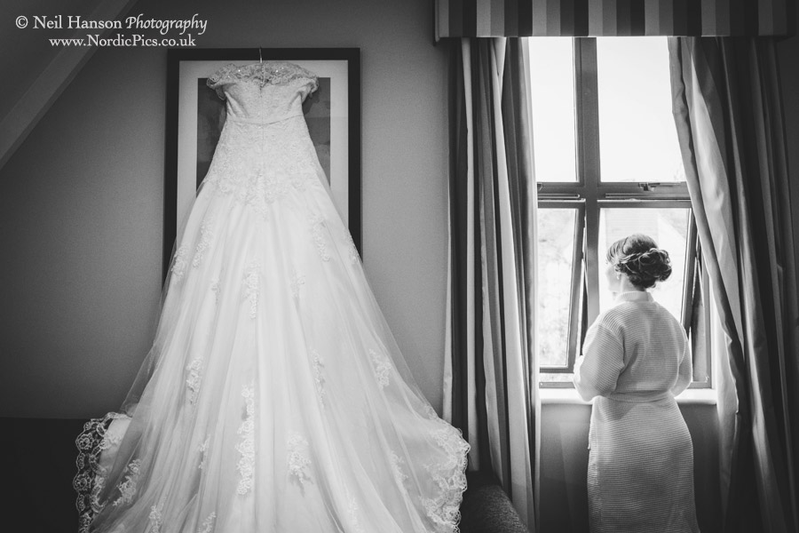 Bride with her Wedding dress 