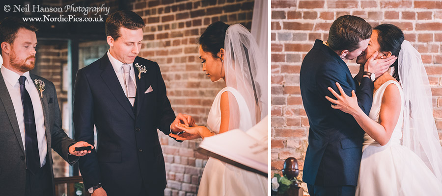 Bride & groom exchange rings