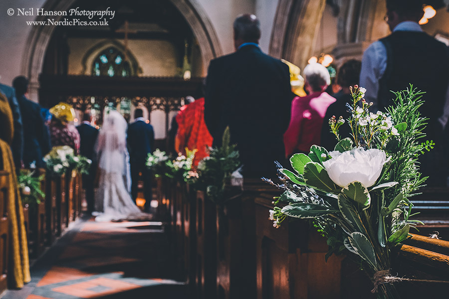 View from the back of Waddesdon Church during a wedding ceremony