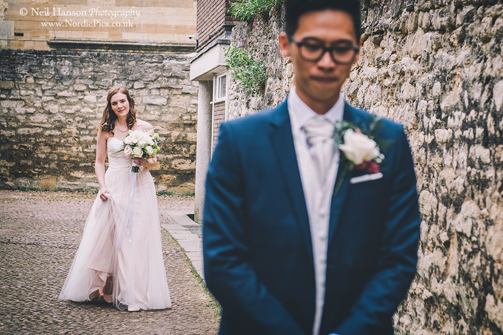 First Look Wedding Photography in Oxford by Neil Hanson