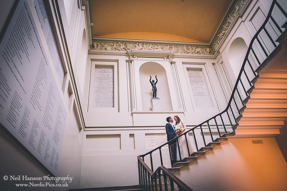 Bride and Groom portraits at the Ashmolean museum Oxford