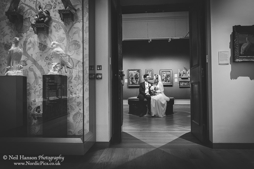 Bride and Groom at the Ashmolean museum Oxford